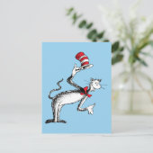 帽子の猫がお辞儀をする ポストカード (スタンド正面)