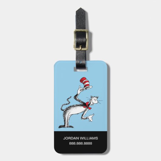 帽子の猫がお辞儀をする ラゲッジタグ (正面縦)