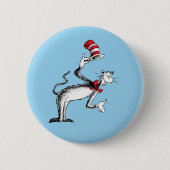 帽子の猫がお辞儀をする 缶バッジ (正面)