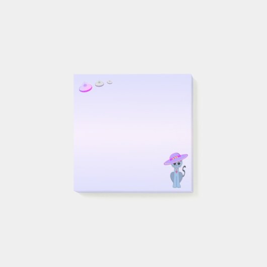 帽子の猫と空飛ぶ円盤 ポストイット (正面)