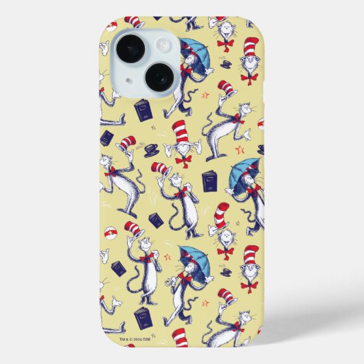 帽子の猫 | イエローパターン Case-Mate iPhoneケース (裏面)