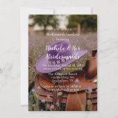 帽子の花嫁の昼食付きのフェンスの上のサドル 招待状 (正面)