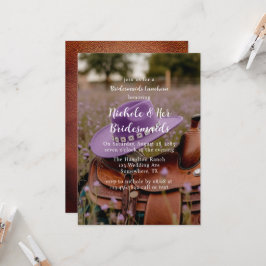 帽子の花嫁の昼食付きのフェンスの上のサドル 招待状