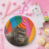帽子の誕生日の動物のゴリラのようなパーティー ペーパープレート (パーティー)