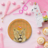 帽子の誕生日の動物のライオンのようなパーティー ペーパープレート (パーティー)