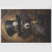 帽子のD3Lデコペ絵を描ージのかわいいステームパンク犬 薄葉紙 (正面)