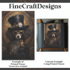 帽子のD3Lデコペ絵を描ージのかわいいステームパンク犬 薄葉紙