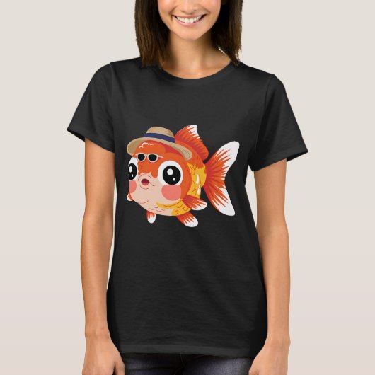 帽子をかぶったおかしな魚 Tシャツ (正面)