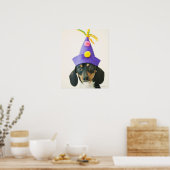 帽子をかぶったおもしろい犬 ポスター (キッチン)