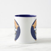 帽子をかぶったかわいいフクロウ マグカップ (中央)