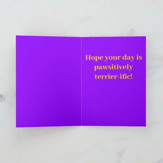 帽子をかぶったかわいいヨークシャーのテリア カード (内部)