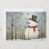 帽子をかぶったかわいい雪だるま シーズンカード (正面)