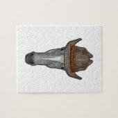 帽子をかぶったカウボーイの馬 ジグソーパズル (横)