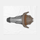 帽子をかぶったカウボーイの馬 フリースブランケット (正面(横))