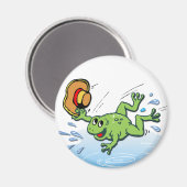 帽子をかぶったカエル マグネット (正面/裏面)