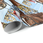 帽子をかぶったクリスマスホース ラッピングペーパー (ロールコーナー)