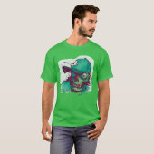 帽子をかぶったゾンビの女の子 Tシャツ (正面フル)