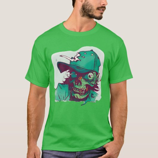 帽子をかぶったゾンビの女の子 Tシャツ (正面)