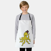 帽子をかぶったタコ エプロン (着用した状態)