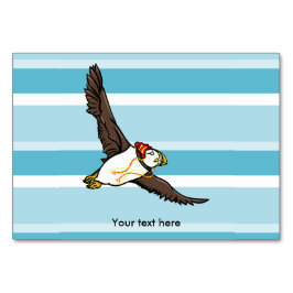 帽子をかぶったパフィンとニット帽 テーブルナンバー