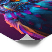 帽子をかぶったフクロウよくはしゃぐ動物愛好家 ポスター (角)