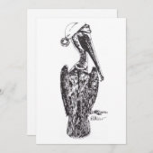 帽子をかぶったペリカン (正面/裏面)