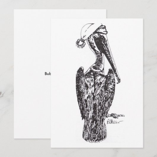 帽子をかぶったペリカン (正面/裏面)