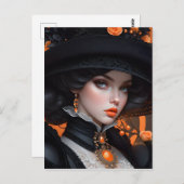 帽子をかぶった人のクローズアップでは、ビュー ポストカード (正面/裏面)