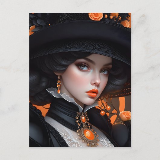 帽子をかぶった人のクローズアップでは、ビュー ポストカード (正面)