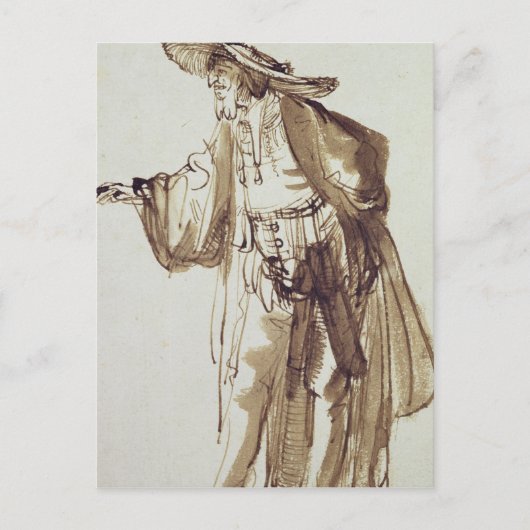 帽子をかぶった俳優 ポストカード (正面)