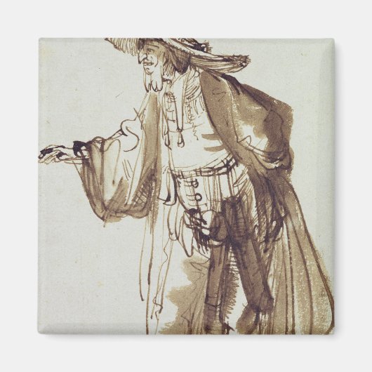 帽子をかぶった俳優 マグネット (正面)