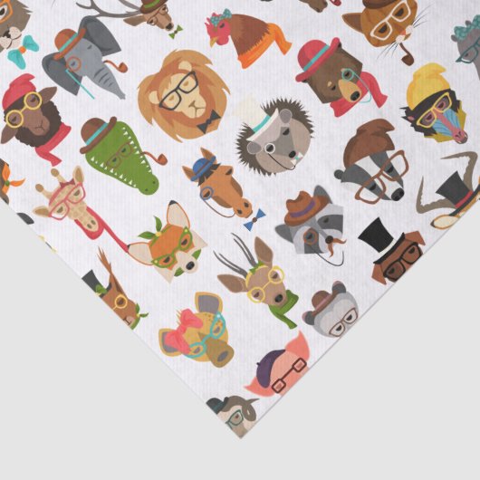 帽子をかぶった動クール物おもしろい動物たち 薄葉紙 (詳細)