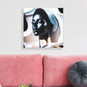 帽子をかぶった女性の像 キャンバスプリント (インサイチュ (リビング))