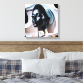 帽子をかぶった女性の像 キャンバスプリント (インサイチュ (寝室))