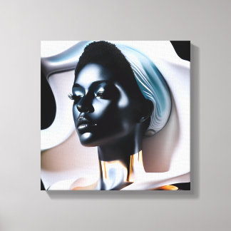 帽子をかぶった女性の像 キャンバスプリント