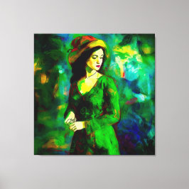 帽子をかぶった女性 キャンバスプリント