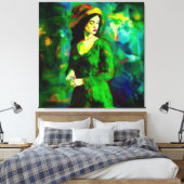 帽子をかぶった女性 キャンバスプリント (インサイチュ (寝室))