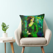 帽子をかぶった女性 クッション (椅子)