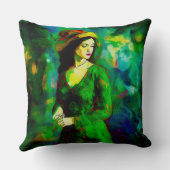 帽子をかぶった女性 クッション (裏面)