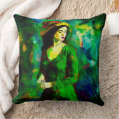 帽子をかぶった女性 クッション (ブランケット)