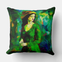 帽子をかぶった女性 クッション