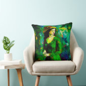 帽子をかぶった女性 クッション (椅子)