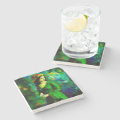 帽子をかぶった女性 ストーンコースター (横)