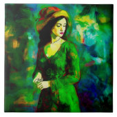 帽子をかぶった女性 タイル (正面)