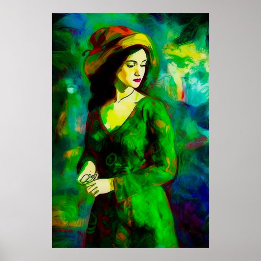 帽子をかぶった女性 ポスター (正面)