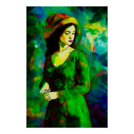 帽子をかぶった女性 ポスター