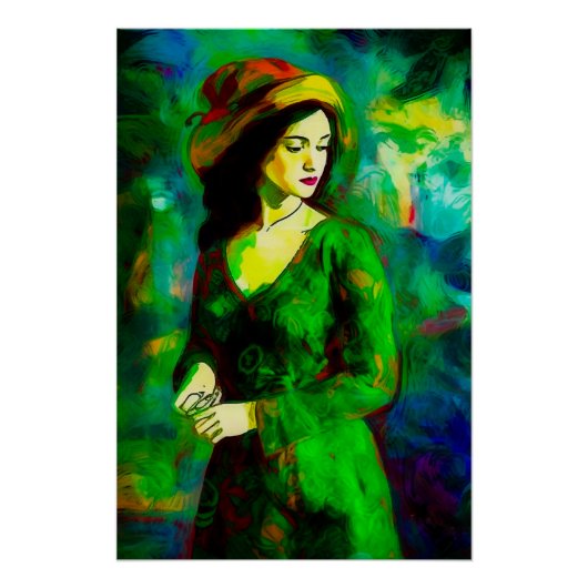 帽子をかぶった女性 ポスター (正面)