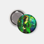 帽子をかぶった女性 マグネット (正面/裏面)