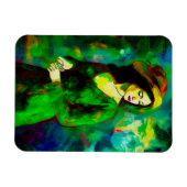 帽子をかぶった女性 マグネット (横)