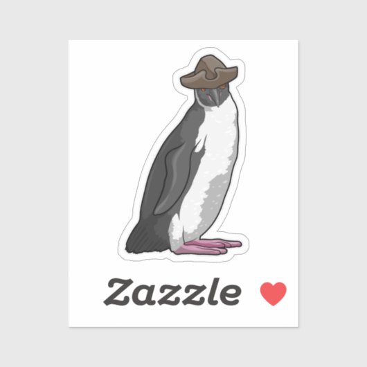 帽子をかぶった海賊ペンギン シール (シート)